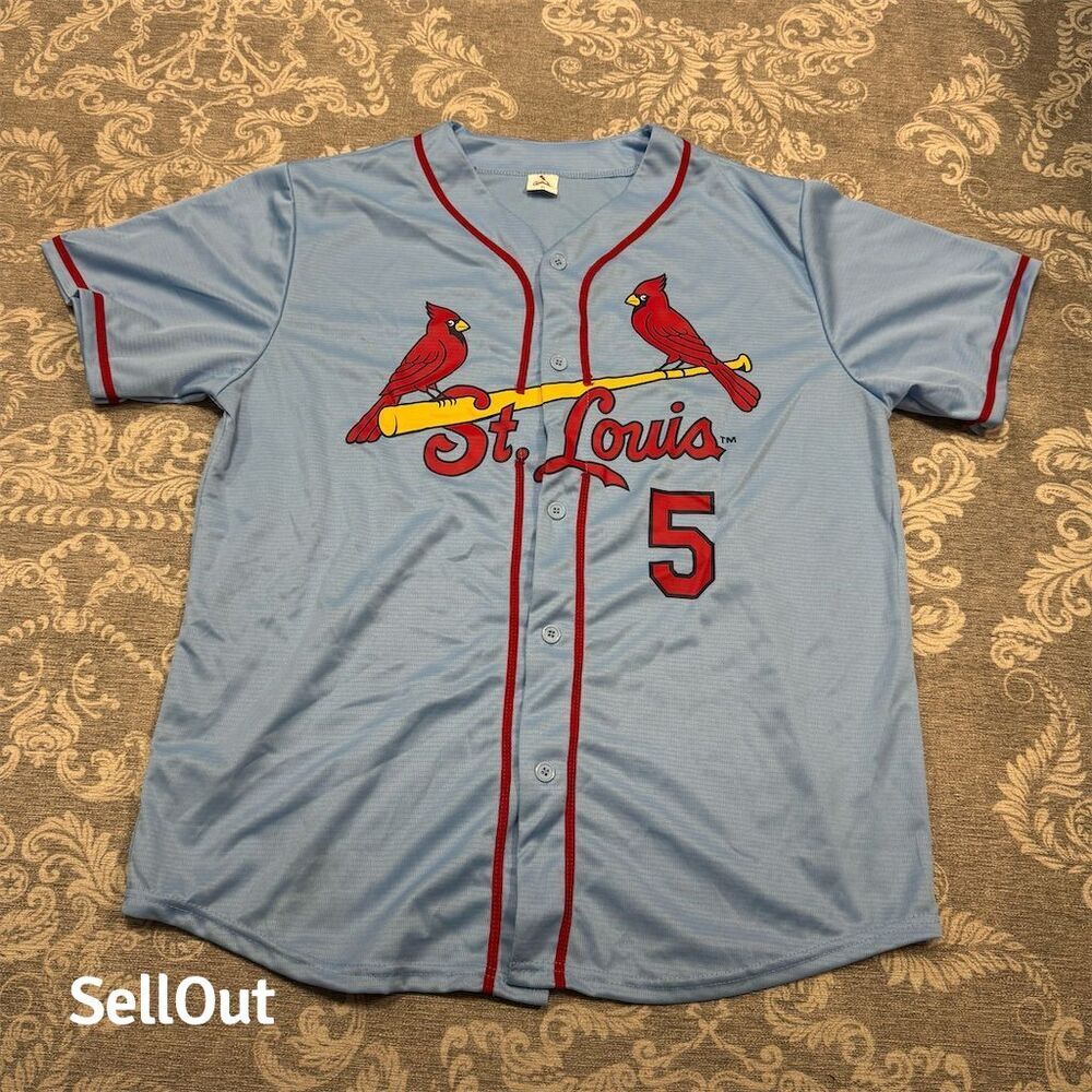 St. Louis Cardinals Albert Pujols #5 Blue Jersey Size XL Unisex Adult